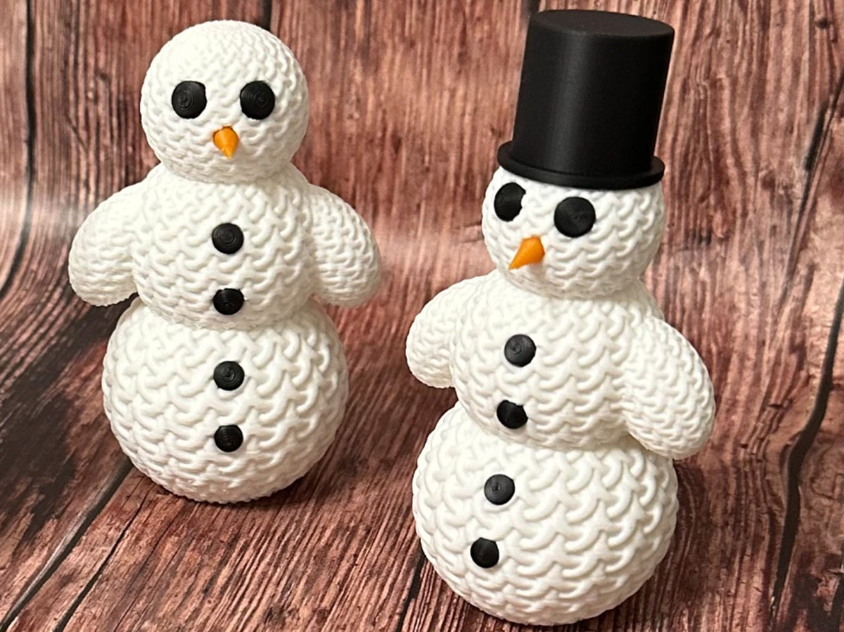 Cute knitted snowman with hat