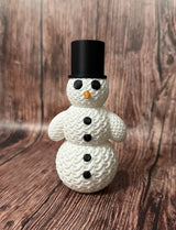 Cute knitted snowman with hat