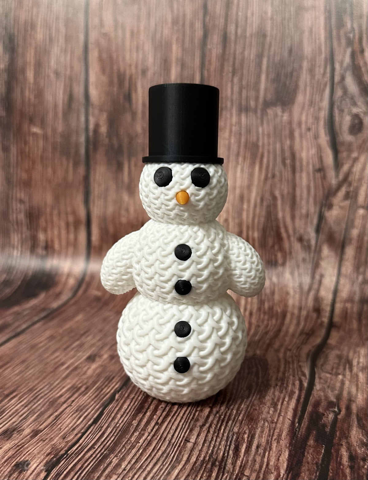 Cute knitted snowman with hat