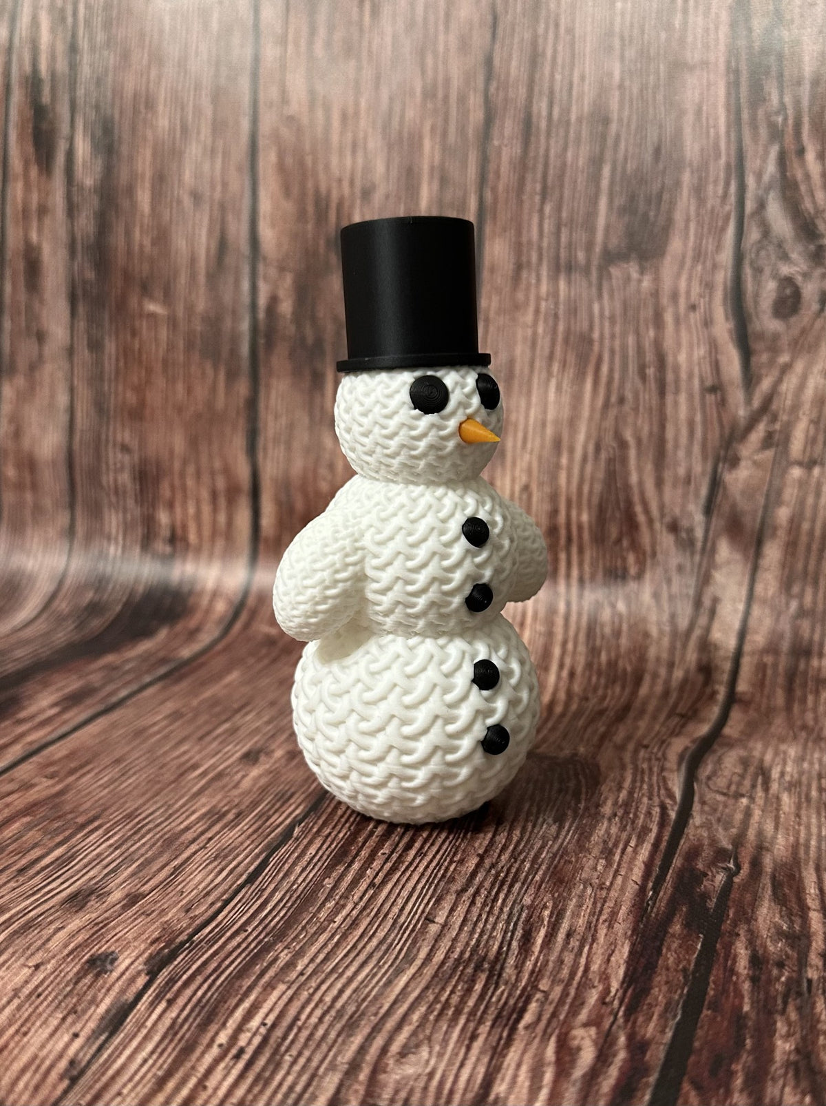 Cute knitted snowman with hat