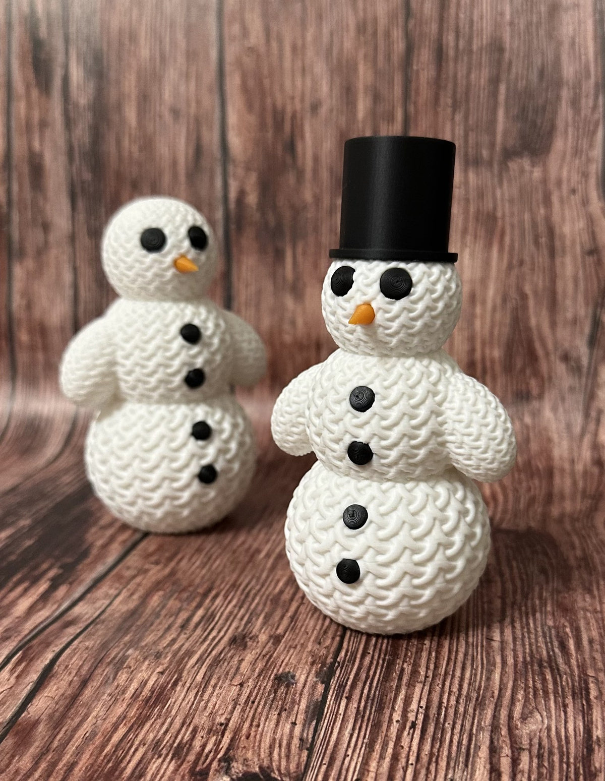 Cute knitted snowman with hat