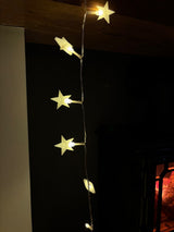 Star-shaped covers fitted on a string of lights