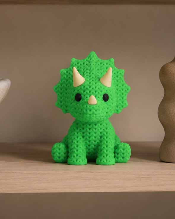Triceratops Figurine – Textured Dino Decor