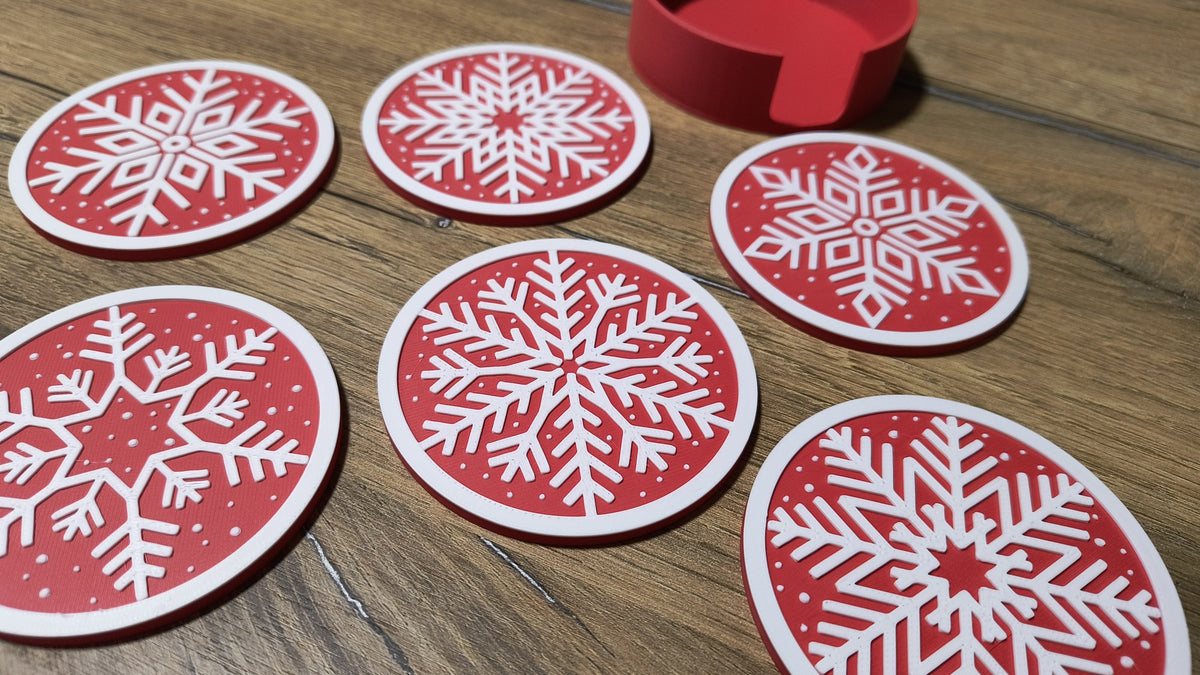 Snowflake coasters for Christmas – 6 designs