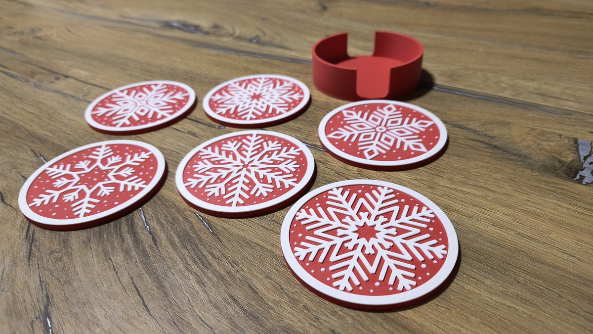 Snowflake coasters for Christmas – 6 designs